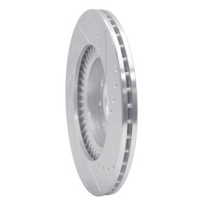 Mazda MX-5 Miata Brake Rotor (1) - Front Left - R1 Concepts - Drilled & Slotted - Silver - `06-`15